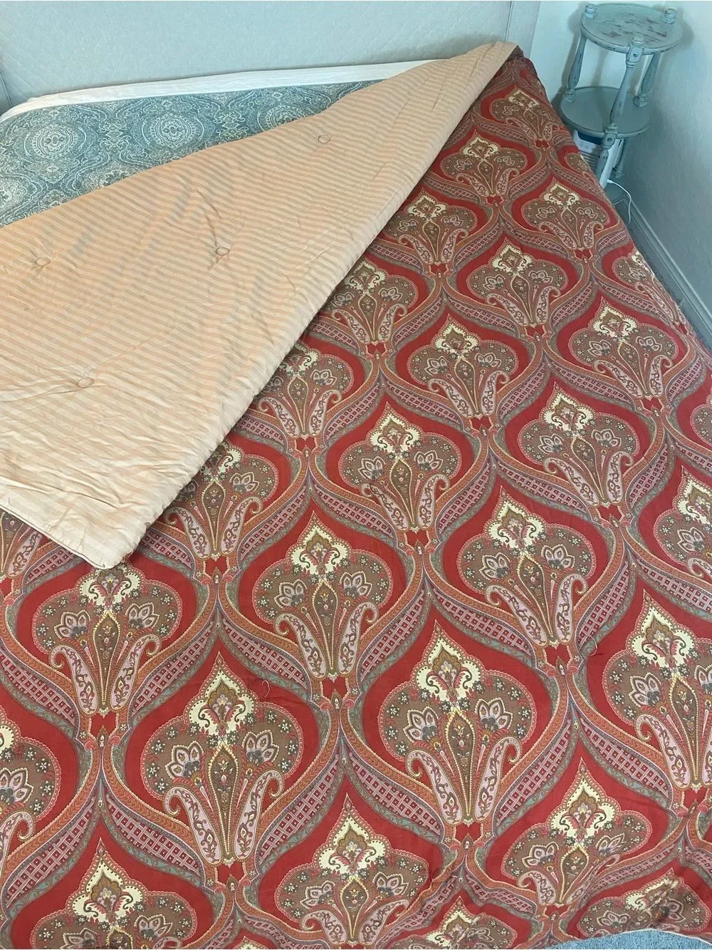 Charisma Red Paisley Comforter with Gold and Brown Accents Queen